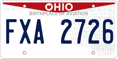 OH license plate FXA2726