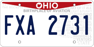 OH license plate FXA2731
