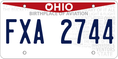 OH license plate FXA2744