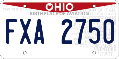 OH license plate FXA2750