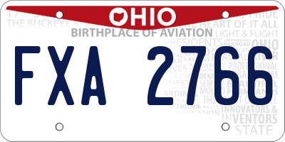 OH license plate FXA2766