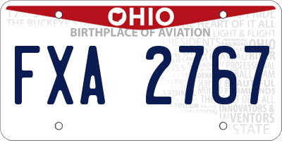OH license plate FXA2767