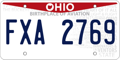 OH license plate FXA2769