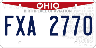 OH license plate FXA2770