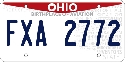 OH license plate FXA2772