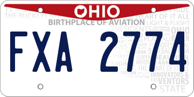 OH license plate FXA2774