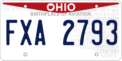 OH license plate FXA2793