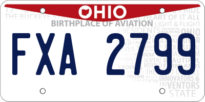 OH license plate FXA2799