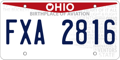 OH license plate FXA2816