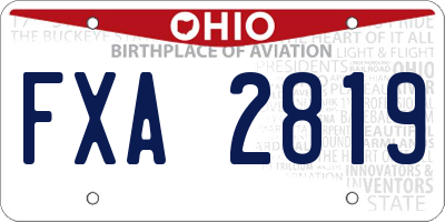 OH license plate FXA2819