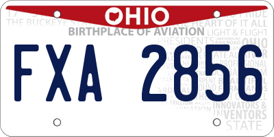 OH license plate FXA2856