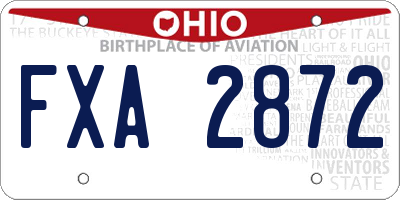 OH license plate FXA2872