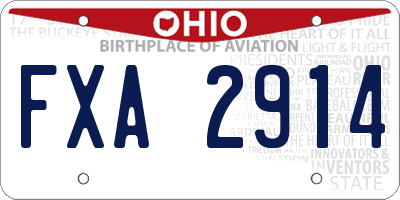 OH license plate FXA2914