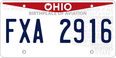 OH license plate FXA2916