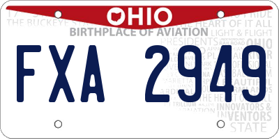 OH license plate FXA2949
