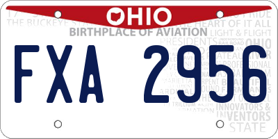 OH license plate FXA2956
