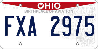 OH license plate FXA2975