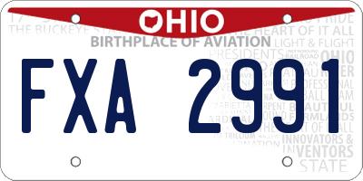 OH license plate FXA2991