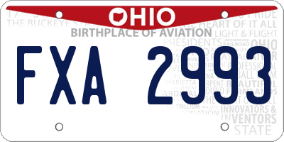 OH license plate FXA2993