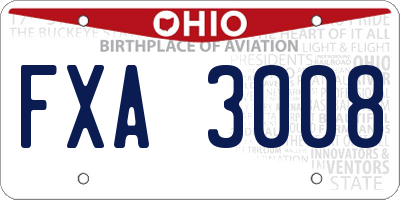 OH license plate FXA3008