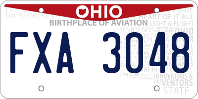 OH license plate FXA3048