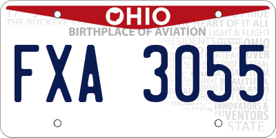 OH license plate FXA3055