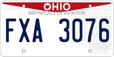 OH license plate FXA3076