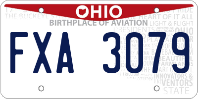 OH license plate FXA3079