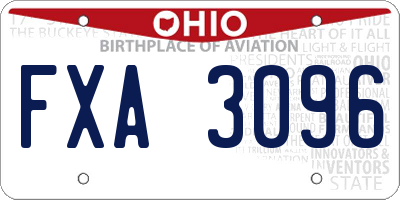 OH license plate FXA3096