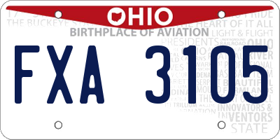 OH license plate FXA3105