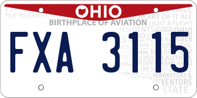 OH license plate FXA3115