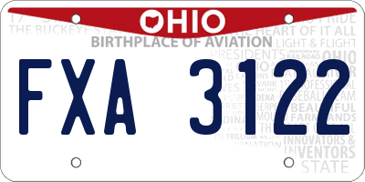 OH license plate FXA3122