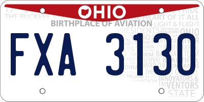 OH license plate FXA3130