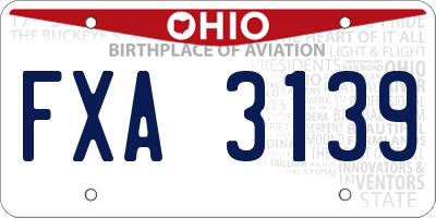 OH license plate FXA3139