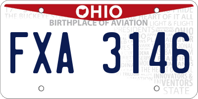 OH license plate FXA3146