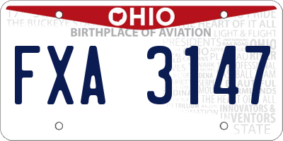 OH license plate FXA3147