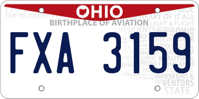 OH license plate FXA3159