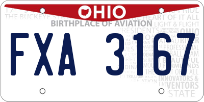 OH license plate FXA3167
