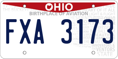OH license plate FXA3173