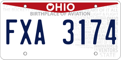 OH license plate FXA3174