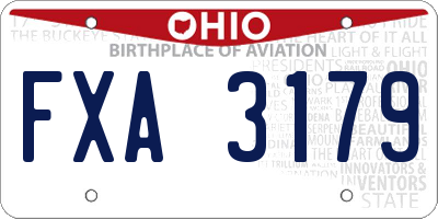 OH license plate FXA3179