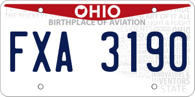 OH license plate FXA3190