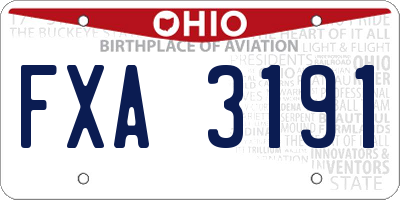 OH license plate FXA3191