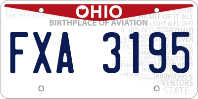 OH license plate FXA3195