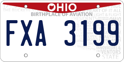 OH license plate FXA3199