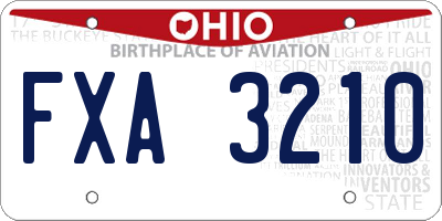 OH license plate FXA3210