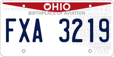 OH license plate FXA3219
