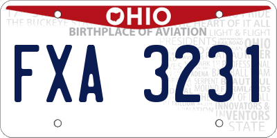 OH license plate FXA3231