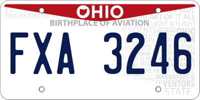 OH license plate FXA3246