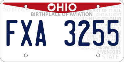 OH license plate FXA3255